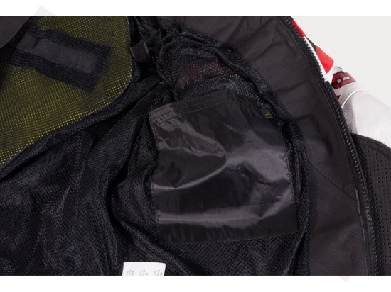 Jacket VINCIDA Leather Black/ White/ Red